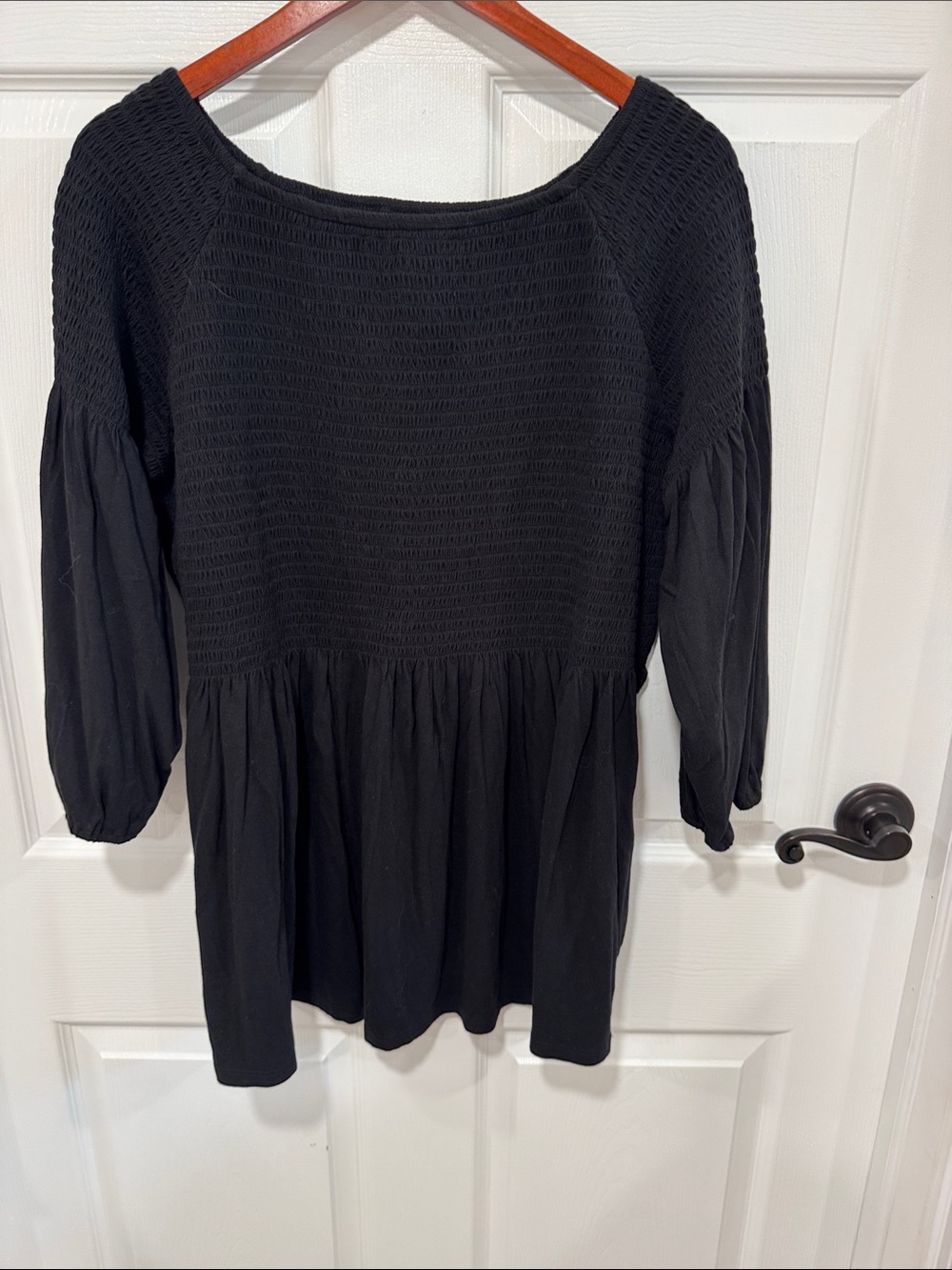 J. Jill Black Smocked Top